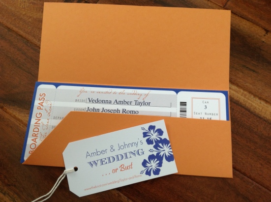 Boarding pass invitations with tag